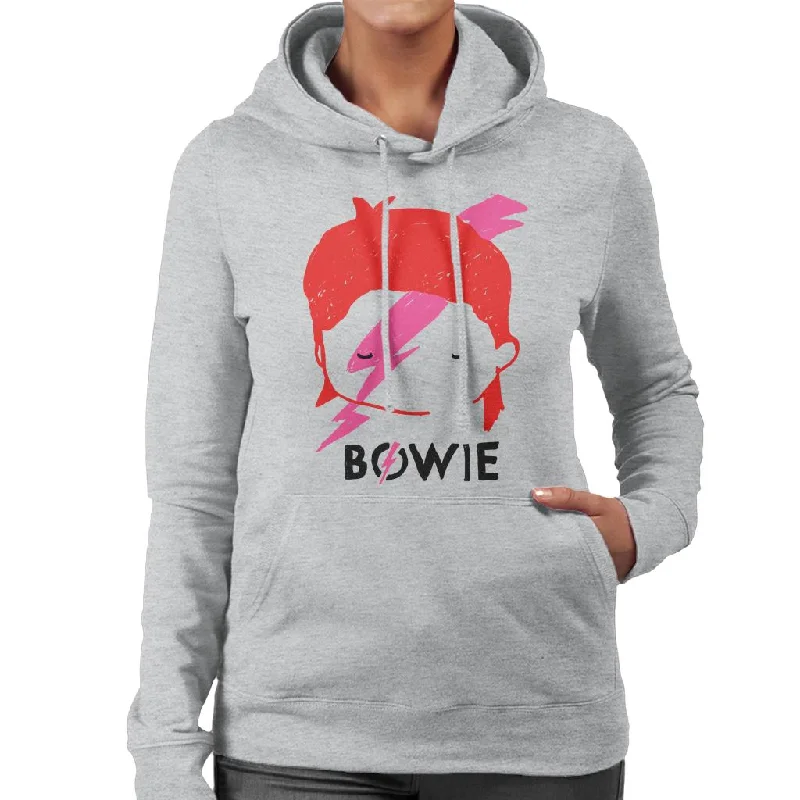 David Bowie Aladdin Sane Lightning Bolt Sketch Women's Hooded Sweatshirt