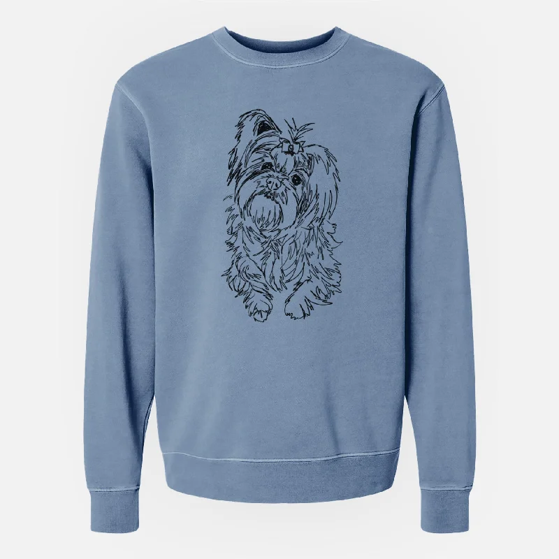 Doodled Sebastian the Carkie - Unisex Pigment Dyed Crew Sweatshirt