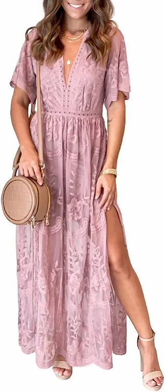 Falling For You Dress In Dusty Mauve