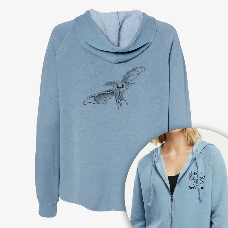 Domestic Silk Moth - Bombyx mori - Women's Cali Wave Zip-Up Sweatshirt