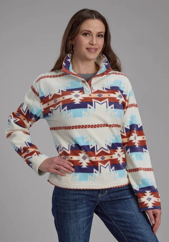 2322 LG CREAM AZTEC PRINTED FLEECE