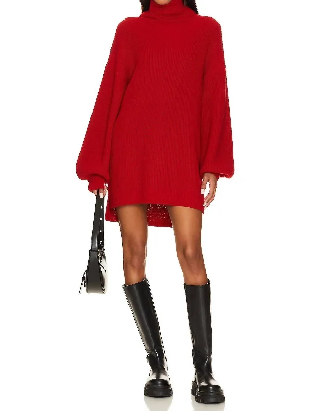 Chester Sweater Dress In Holly Red