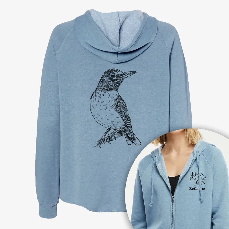 American Robin - Turdus migratorius - Women's Cali Wave Zip-Up Sweatshirt