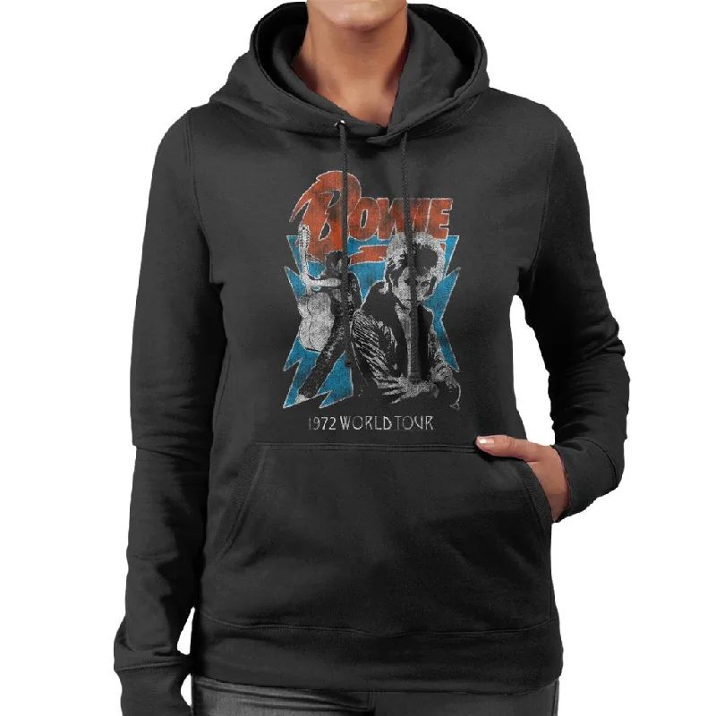 David Bowie 1972 World Tour Women's Hooded Sweatshirt