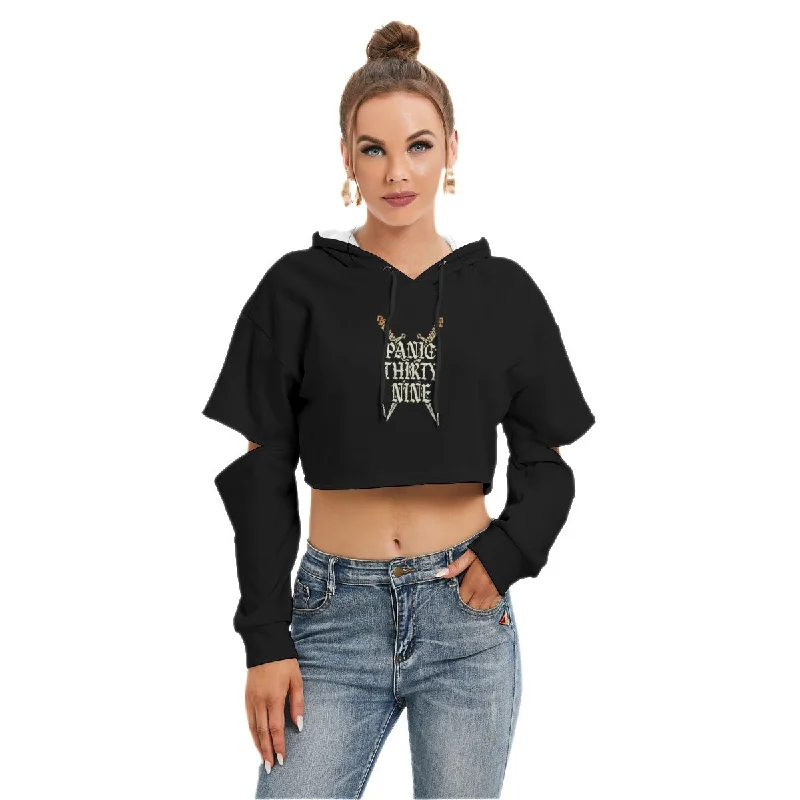 THE CHIVALRY CROP HOODIE OPEN ELBOW