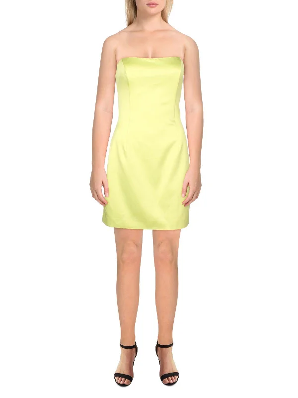 Emani Womens Satin Mini Cocktail And Party Dress