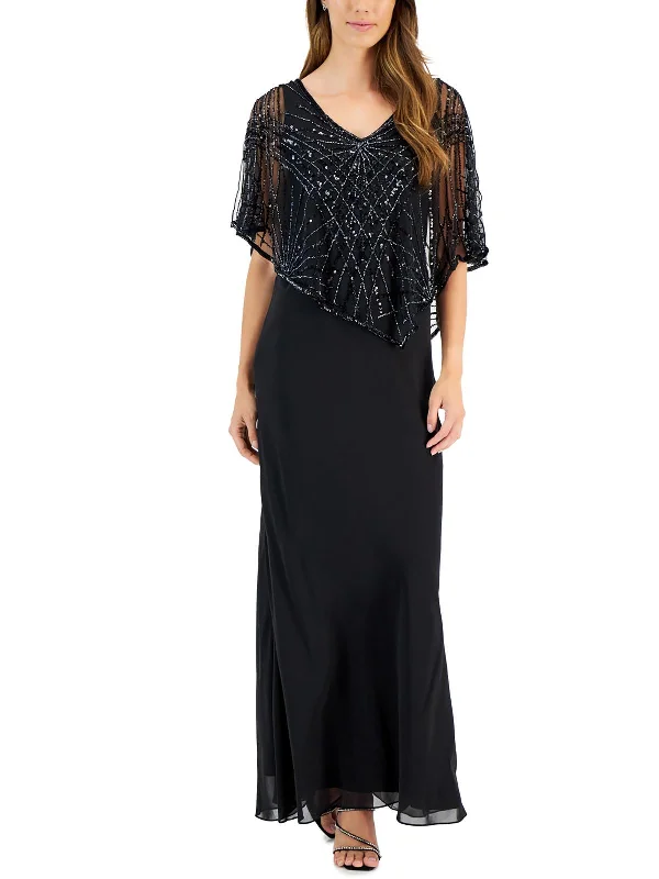 Womens Popover Long Evening Dress