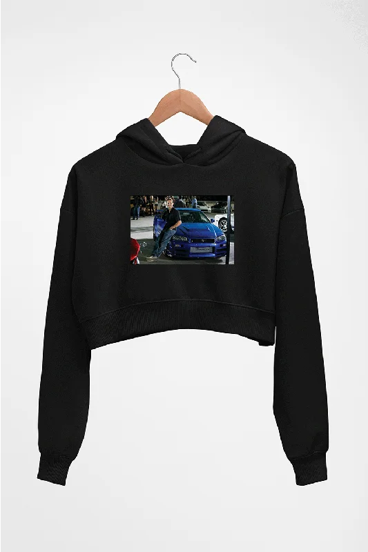 paul walker fast and furious Crop HOODIE FOR WOMEN