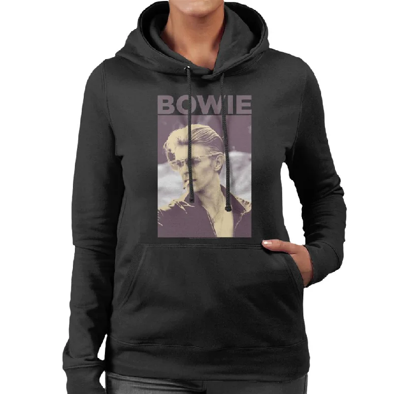 David Bowie Smoking Portrait Women's Hooded Sweatshirt