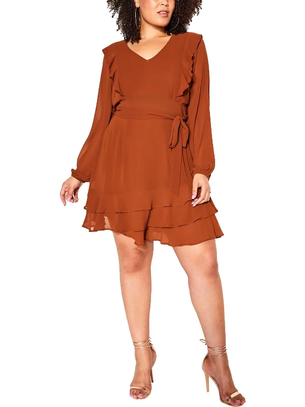 Plus Womens Party Short Fit & Flare Dress