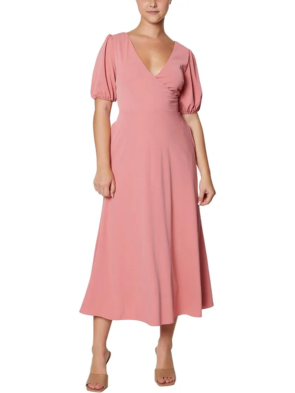 Womens Chiffon Midi Cocktail And Party Dress