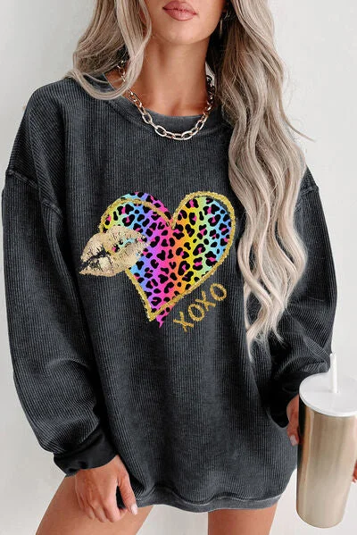 XOXO Leopard Ladies Sweatshirt