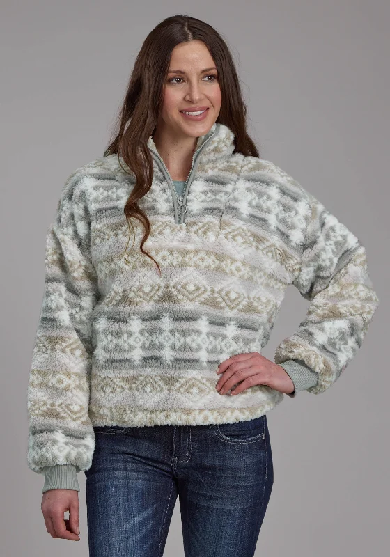 2323 TAUPE/GY FUZZY AZTEC POLAR FLEECE