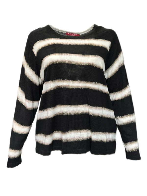 Marina Rinaldi Women's Nero Abilita Knitted Pullover Sweater NWT