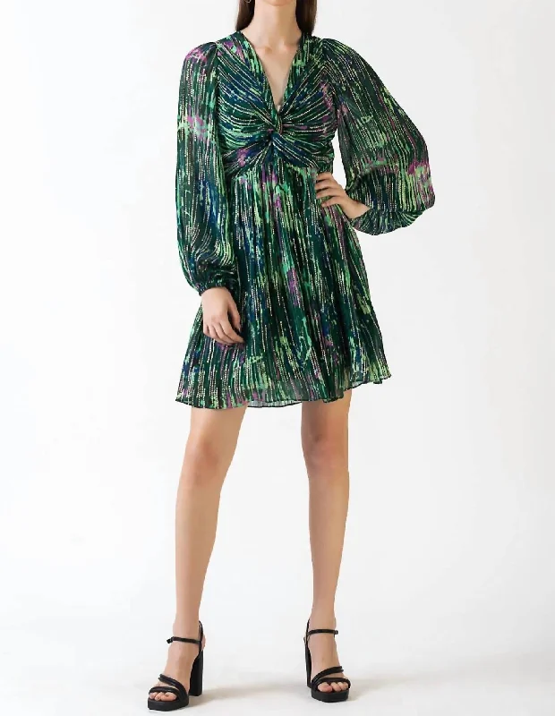 Leighton Mini Dress In Green Tropics