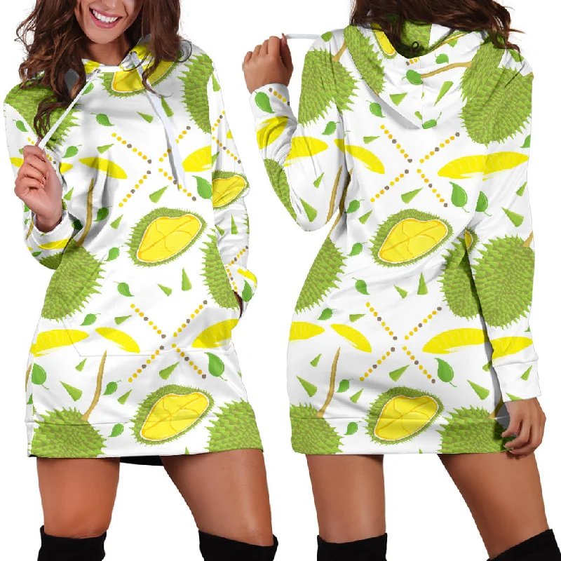 Durian Pattern Background Women'S Hoodie Dress