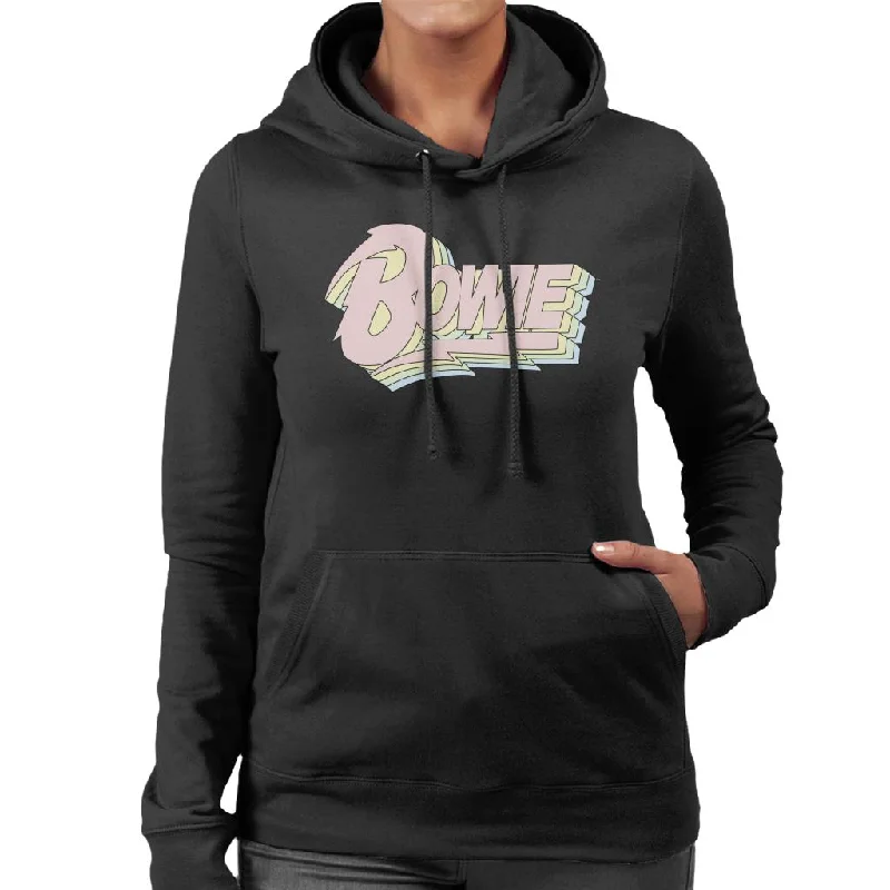 David Bowie Pastel Logo Women's Hooded Sweatshirt