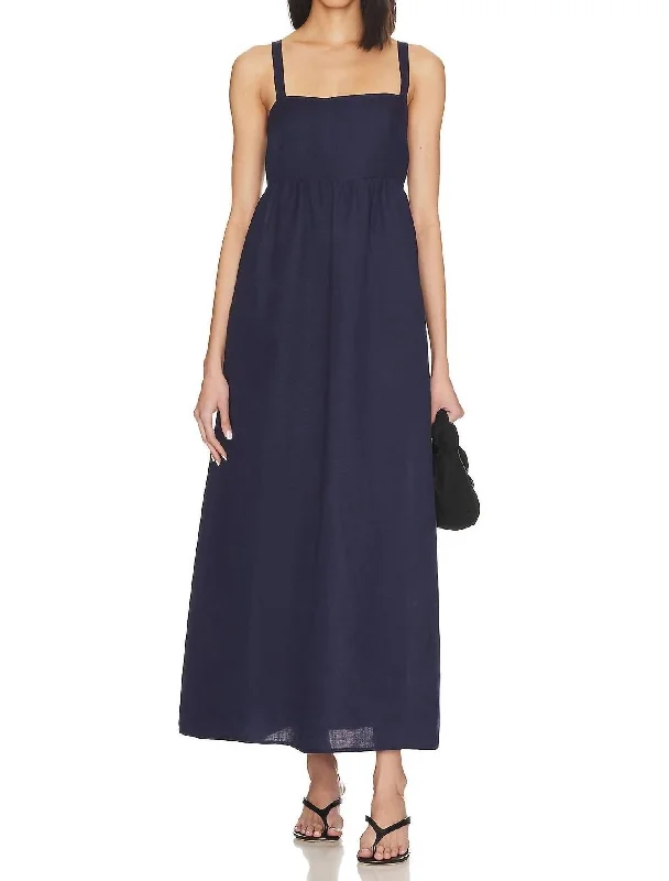 Jessamy Empire Waist Dress In Navy