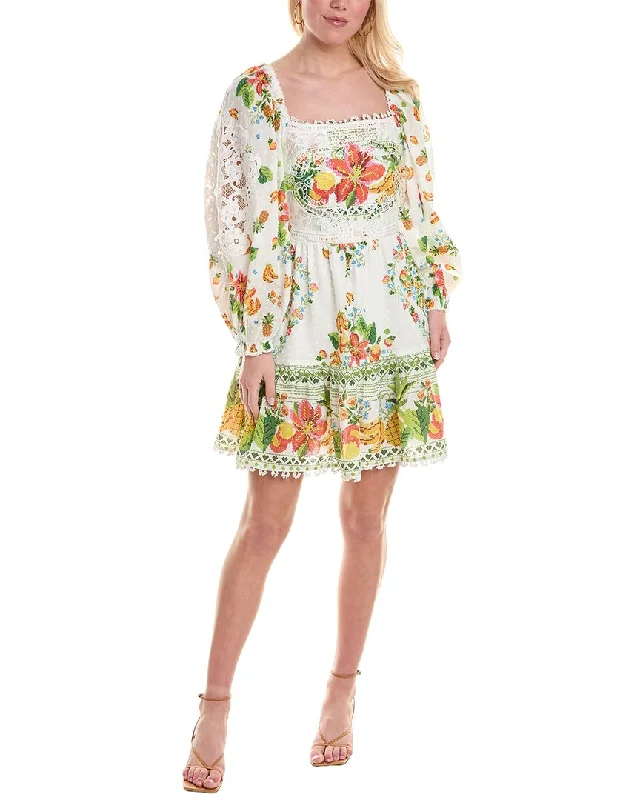 FARM Rio Tropical Romance Swiss Dot Mini Dress