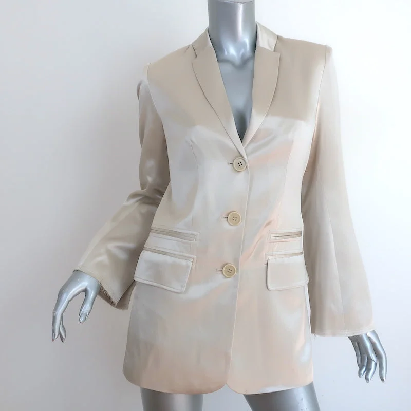 By Malene Birger Porter Blazer Champagne Satin Size 34 Three-Button Jacket